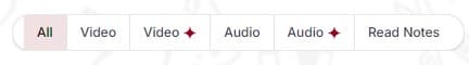 Content filter bar
