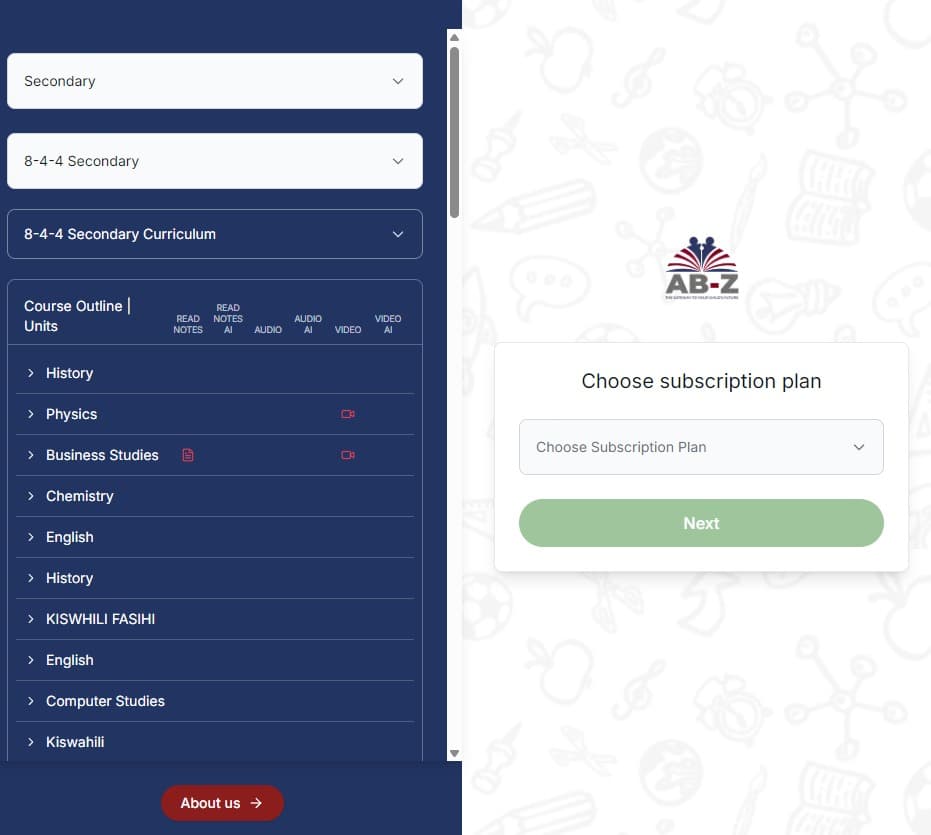 Course outline and subscription