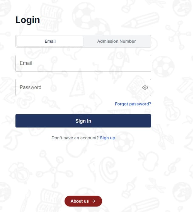 Login page