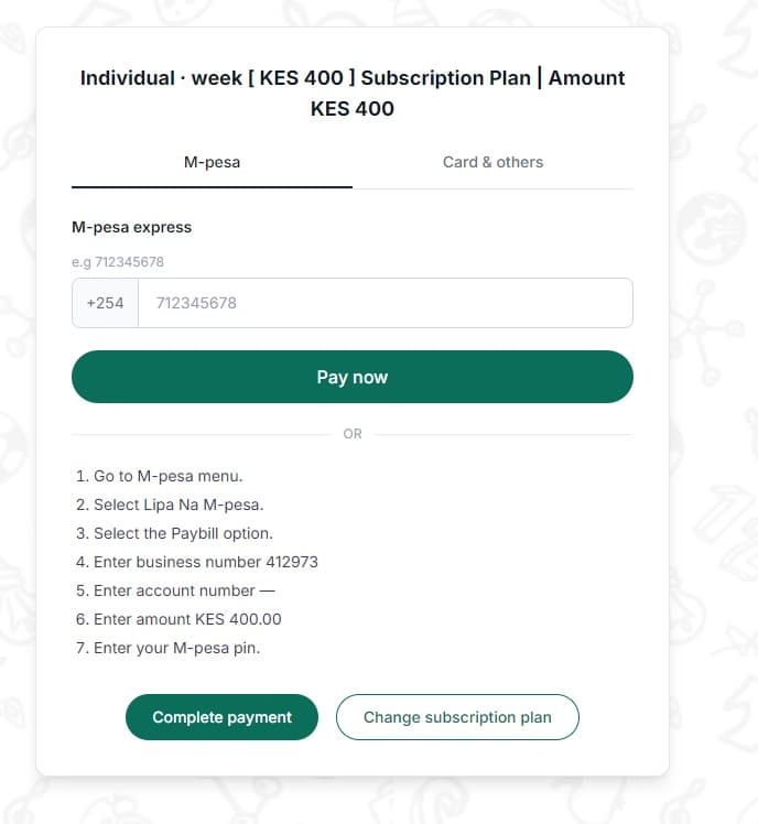 M-Pesa payment